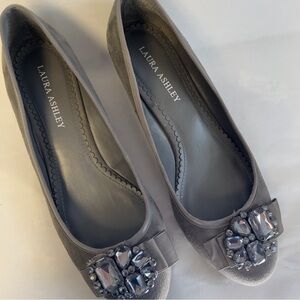 LAURA ASHLEY Gray Embellished Women's Flats